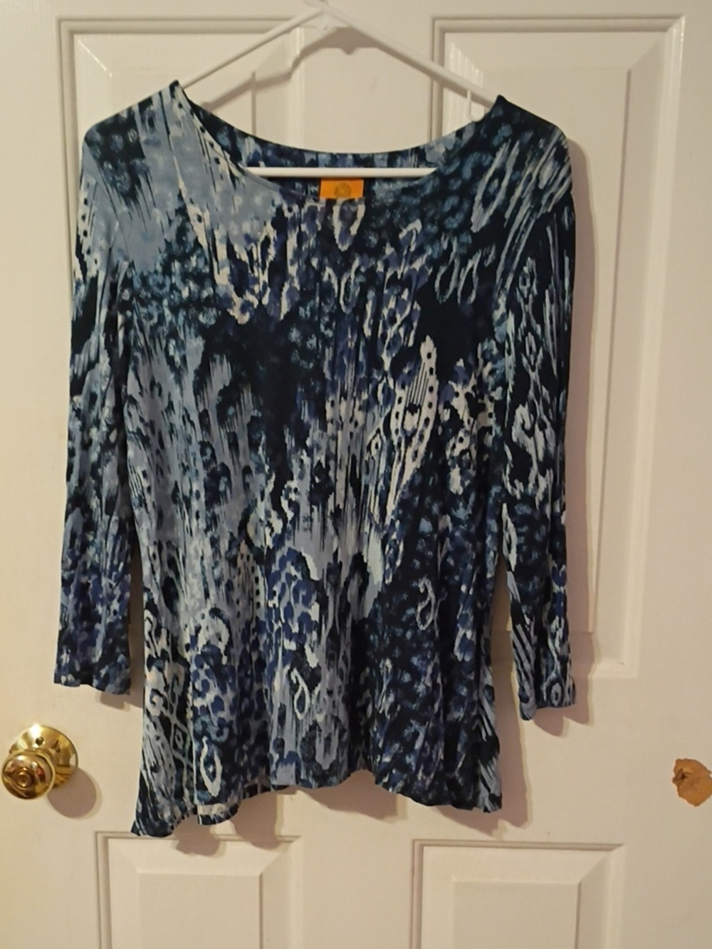 Ruby Road Blue Patterned Women's Long Sleeve Top